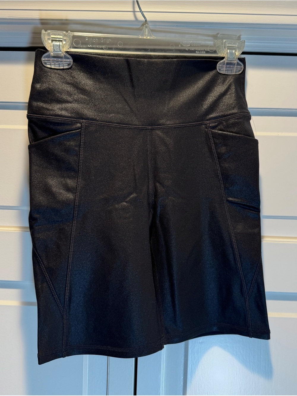 Senita Athletics 8” Biker Shorts - Black Shimmer Foil
